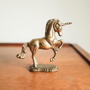 Vintage Brass Unicorn - Bucking / Standing pose 