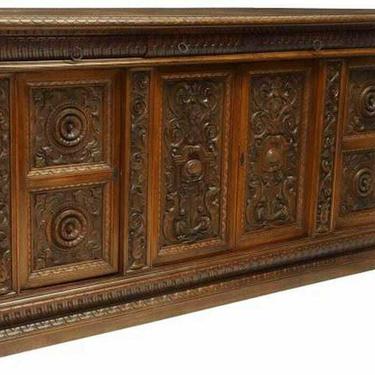 Antique Buffet, Highly Carved Italian Renaissance Massive Sideboard, 1900's!!
