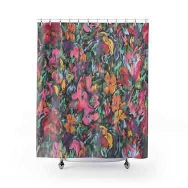 Floral Abstract Shower Curtain ~ Vintage Inspired Floral Shower Curtain ~ Bathroom Decor ~ Floral Art ~ Colorful Flowers ~ Bath Beach Towel 
