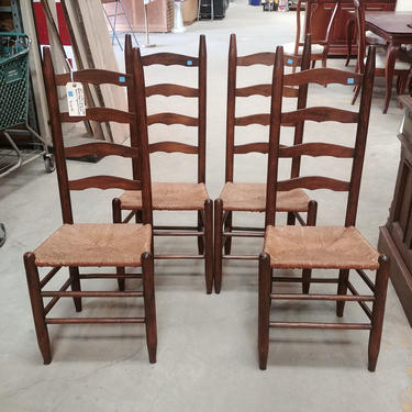 Set of Four Antique Ladderback Chairs