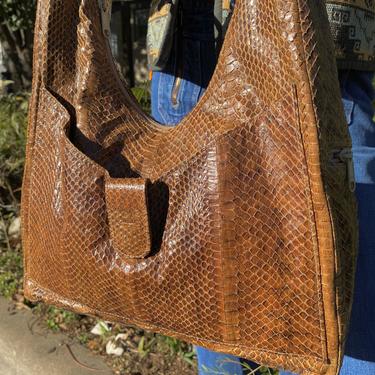 Brown Snakeskin Hobo Bag