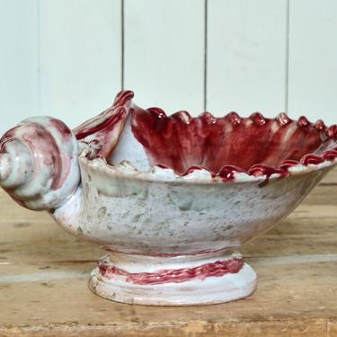 Vintage Italian Pottery Seashell Bowl - MCM Ceramic Bowl Made in Italy - Bitossi Rosenthal Netter Era 