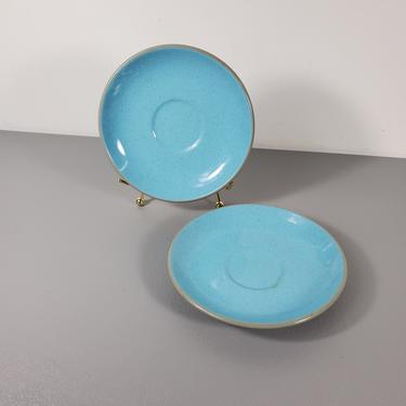 Set of 2 Harkerware Blue Saucer Plates by RetroRevivalShop