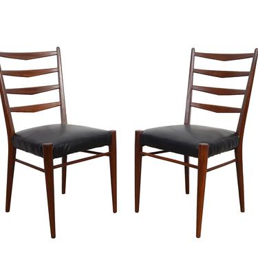 Cees Braakman for Pastoe Model ST09 Dining Chairs Black Leather Danish Modern 