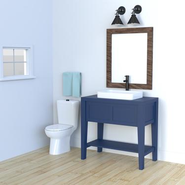 Bathroom Vanity Cabinet with Metal Doors & Pipe / Industrial restroom / Pipe Vanity / Rustic Furniture / Industrial Furntiture 