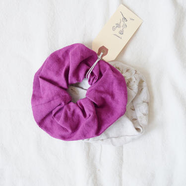 Upcycled Linen Scrap Scrunchies | Set of 2 