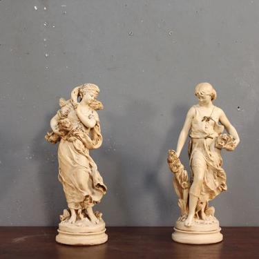 Pair of Chalkware Forest Muses Statues – ONLINE ONLY