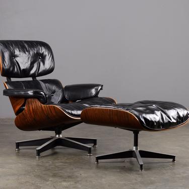 Early Eames Lounge 670/671 Rosewood and Black Leather RESTORED 