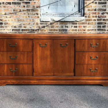 Available for Custom Refinishing//Vintage Campaign Credenza by Basset//Modern Media Console//Vintage Modern Dresser/Sideboard/Buffet 