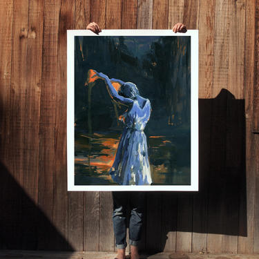 Fire . extra large wall art . giclee print 