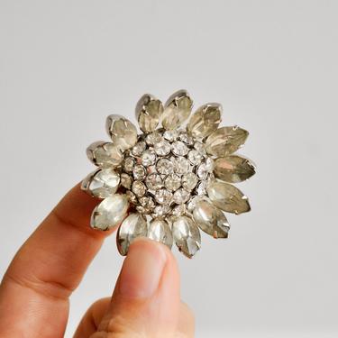 Vintage Rhinestone Flower Brooch or Pin 