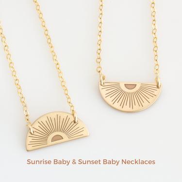 Sunset Baby Necklace - Sunrise Baby Necklace - Miscarriage and Infant Loss Necklace - Twins Remembrance Necklace  - You are my sunshine 