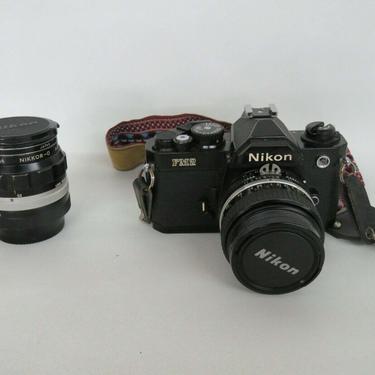 Nikon FM2 Camera with Nikkor 35mm 50mm Lenses Vivitar 52mm Filter Untested 623B
