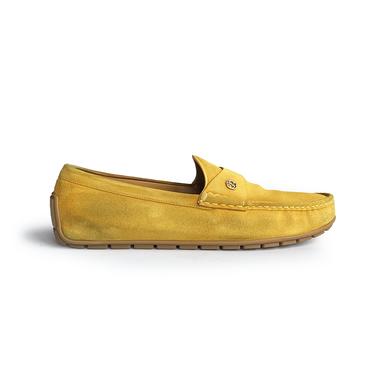 GUCCI YELLOW SUDED DRIVING SHOES