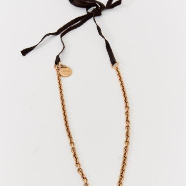 Prada Ribbon-Trim Chain Link Necklace