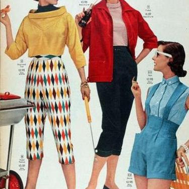 Vintage 1950's Novelty Print Fabric / 60s Diamond Harlequin Fabric 