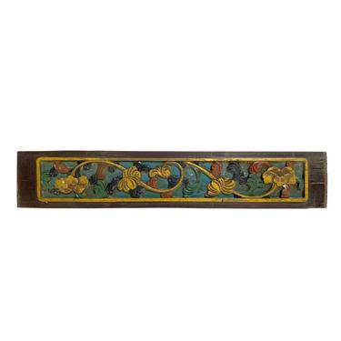 Chinese Vintage Restored Wood Flower Carving Wall Hanging Art Plaque ws1716E 