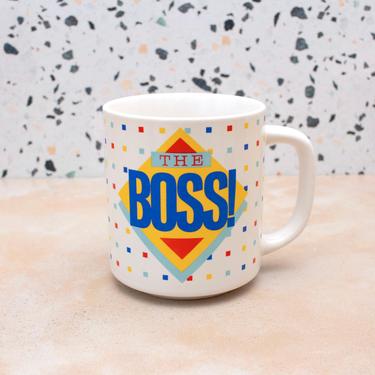 Vintage 1990s The Boss! Mug - Primary Colors Postmodern Coffee Mug Boss Gift 