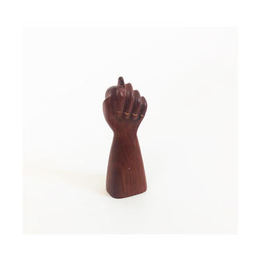 Vintage Carved Brazilian Figa Wood Hand Sculpture 