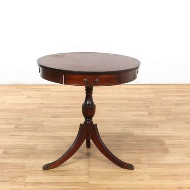 Traditional Round Pedestal End Table