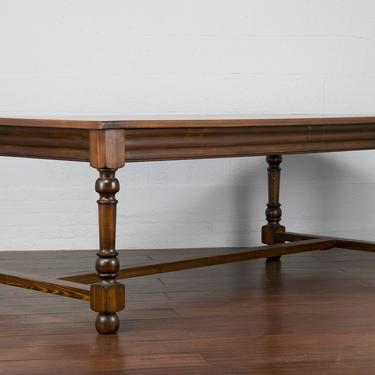 Vintage Country French Provincial Trestle Pine Dining Table 