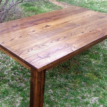 FREE SHIPPING! Wormy Chestnut Thick Plank Farm Table Bunkhouse Style Heirloom Craftsmanship 