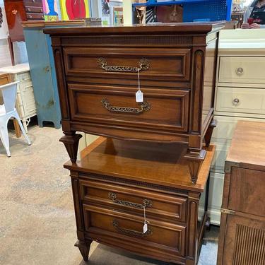 Two, two drawer Italian provincial nightstands.  26” x 18” x 24.5”