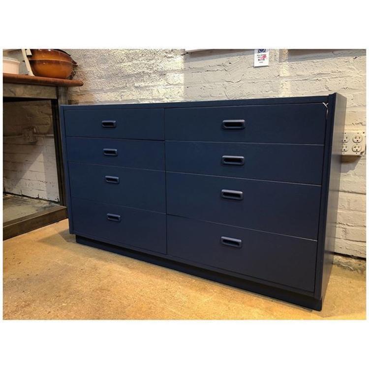 Navy blue low 8 drawers chest 48” w x 18” d x 29” h