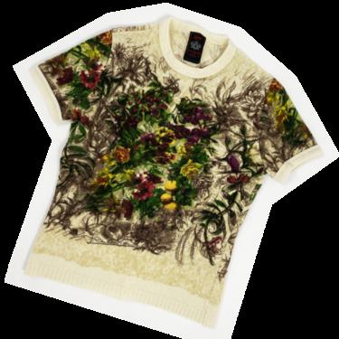 Jean Paul Gaultier 90s floral print knit top