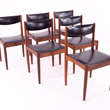 Mid Century Danish Furniture Makers Control Walnut Dining Chairs - Set of 6 - mcm 