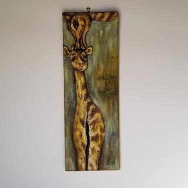 1970's Mildred Ledford Mixed Media Figurative Abstract Wall Art 