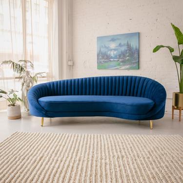 Soho Blue Velvet Sofa