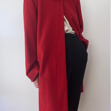 vintage primary red wool coat xl 