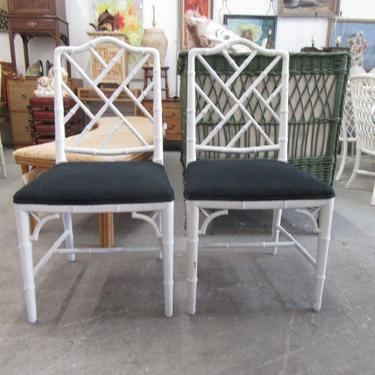 Faux Bamboo Chippendale Side Chairs