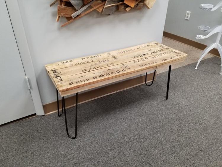                   Handmade coffee table / bench by local artist