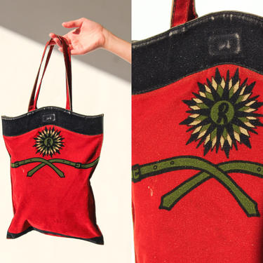 Vintage 60s Roberta di Camerino Hand Painted Buckle Strap Velvet Handbag w/ Leather Trim | Made in Italy | 1960s Italian Designer Bag 