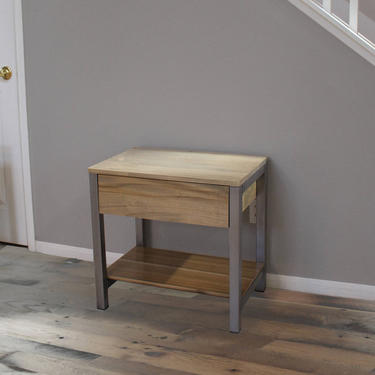 Bedside Table with Drawer and Shelf / Modern / Contemporary / Rustic / Industrial Furniture / Custom 