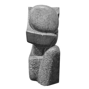 Naomi Feinberg "Salume" Sculpture in Dark Gray Marble 1977 (Signed and Dated)