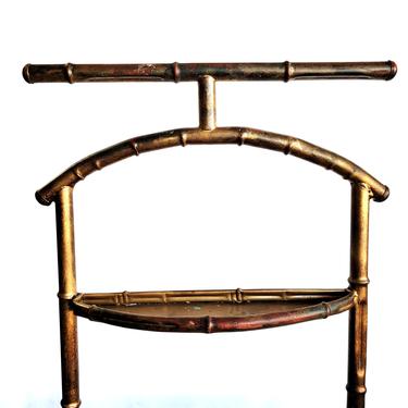 Faux Bamboo Metal Men's Valet Stand - Hollywood Regency 