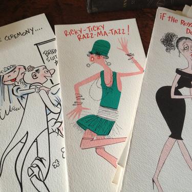 1960s Greeting Cards Box Set, Mid Century Cartoon Humor Cards, New Old Stock 
