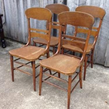 Set of 4 antique oak chairs $100