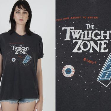 Vintage 80s Twilight Zone You Are About to Enter TV Show Movie 50 50 T Shirt 