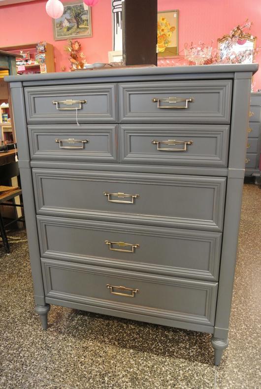 grey painted chest of drawers $450