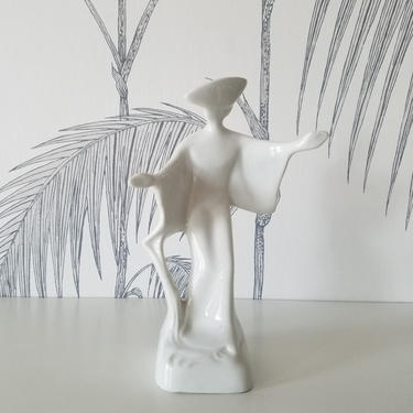 Vintage Statue of a Woman, all White, made in Italy, circa 30's 