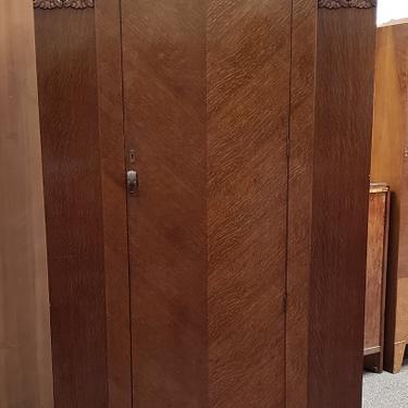 Item #R313 Single Door English Oak Robe c.1940s