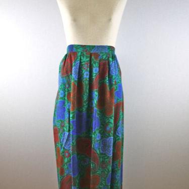 Floral Paisley Print High Waisted Skirt 