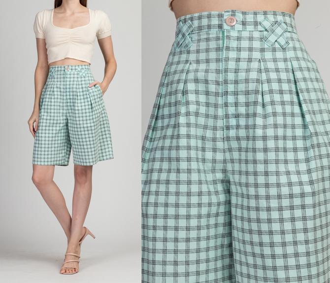 90s Blue Plaid Shorts Medium 29 Vintage Casual Long High Waist Shorts From Flying Apple Vintage Of Los Angeles Ca Attic 90s Blue Plaid Shorts Medium 29 Vintage Casual Long High Waist Shorts From Flying Apple Vintage Of Los Angeles Ca Attic