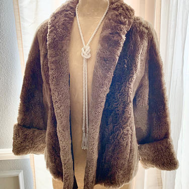 Vegan Faux Fur Jacket, Short Coat, Swing, Pin Up, Rockabilly, Vintage 40s 50s 