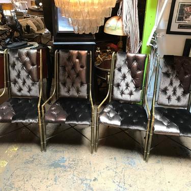 Stunning Vintage Set of Four Mastercraft Imperial Dining Chairs