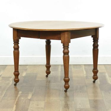 Vintage American Colonial Turned Leg Dining Table